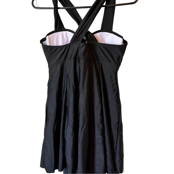 NWT Women’s One Piece Elegant Crossover Swim Dress Tummy Control & Under Shorts - Picture 2 of 7
